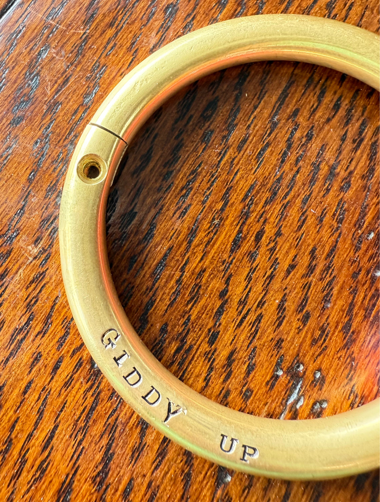 PREORDER Giddy Up Solid Brass Bracelet-Includes Shipping-Ships approx Nov 2