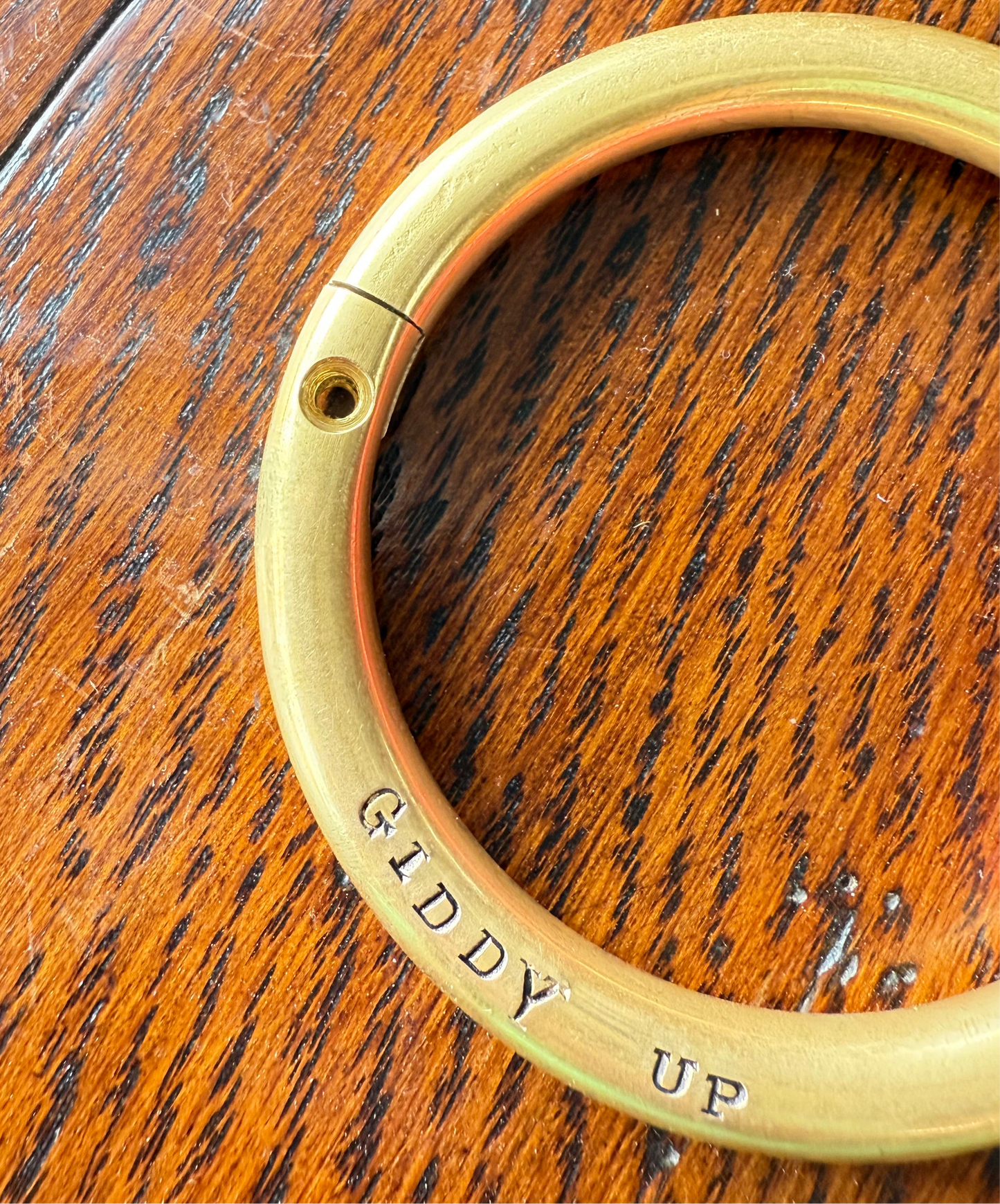 PREORDER Giddy Up Solid Brass Bracelet-Includes Shipping-Ships approx Nov 2