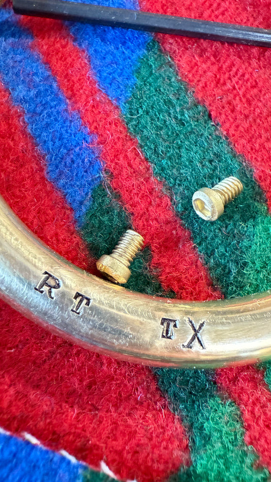 PREORDER RT TX Solid Brass Bracelet-Includes Shipping-Ships Approx Nov 2