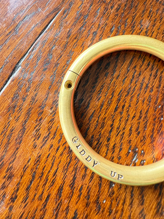 PREORDER Giddy Up Solid Brass Bracelet-Includes Shipping-Ships approx Nov 2